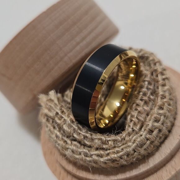 Other - Gold and Black Tungsten Men's Ring